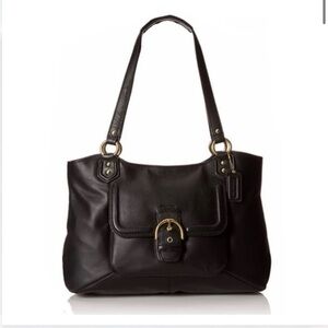 Coach Campbell Belle Black Leather Carryall Shoulder